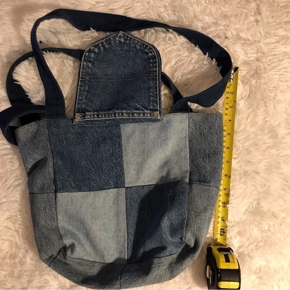 𝅺HOMEMADE denim jean purse handbag. - Picture 6 of 7